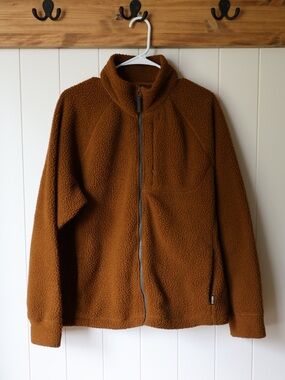 REI Men's Rust Brown Sherpa Zip Jacket Sz M